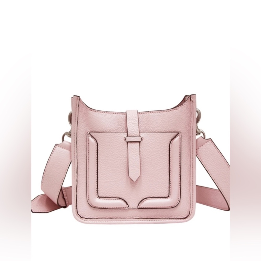 Rebecca Minkoff Mini Unlined Leather Feed Bag.  Color Blossom/Pink.
